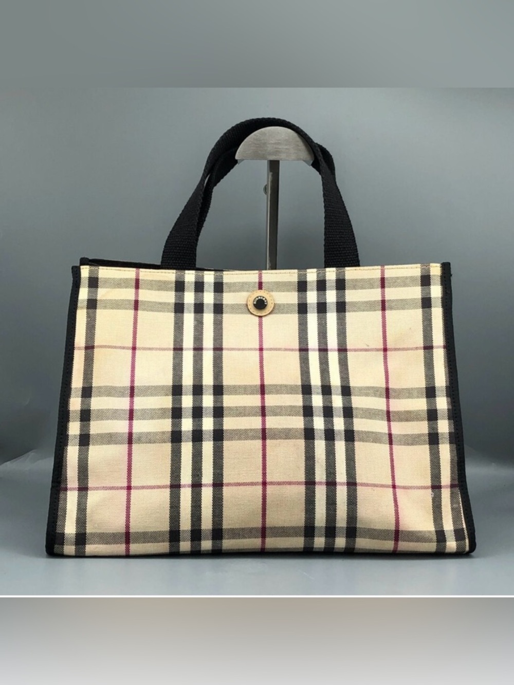 BURBERRY NOVA CHECK Beige Canvas Tote Bag